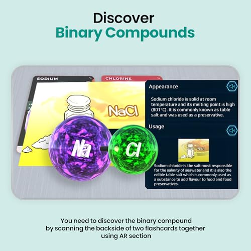 STEM Chemistry Kit for Kids | Interactive Learning Toy with Augmented Reality Educational Flashcards| Educational Science Kit with Learning app for Homeschool & Classroom | 360ED Elements AR