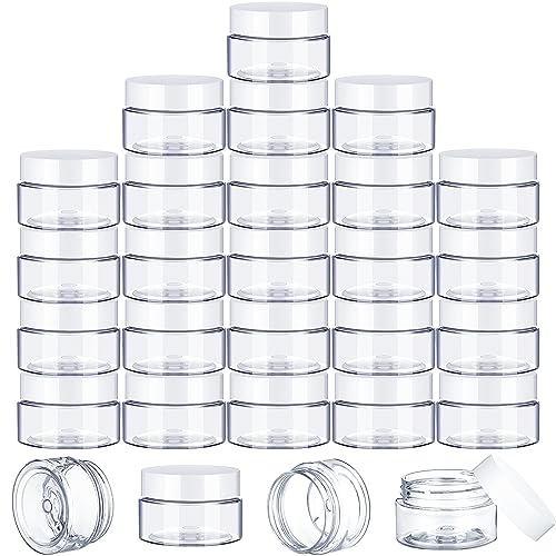 200 Pcs 1 oz Plastic Containers Jars with Lids, White - color: White, size: 1 oz