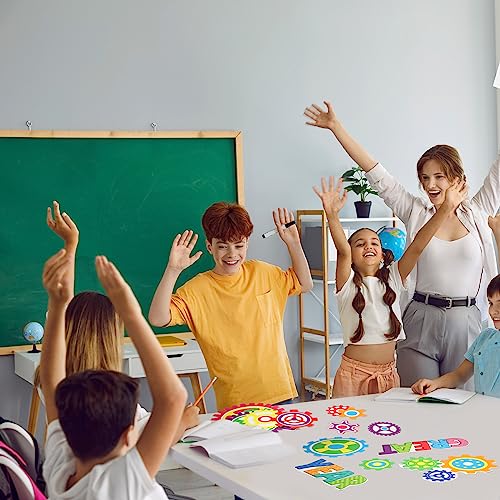 Fulmoon 52 Pcs Gear Bulletin Board Set Classroom Steam Robot Wall Decor