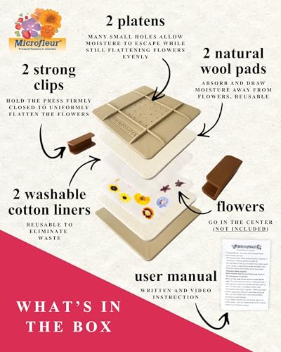 Microwave Flower Press Kit, 5 Inch Portable Craft Preservation in Minutes - style: Modern