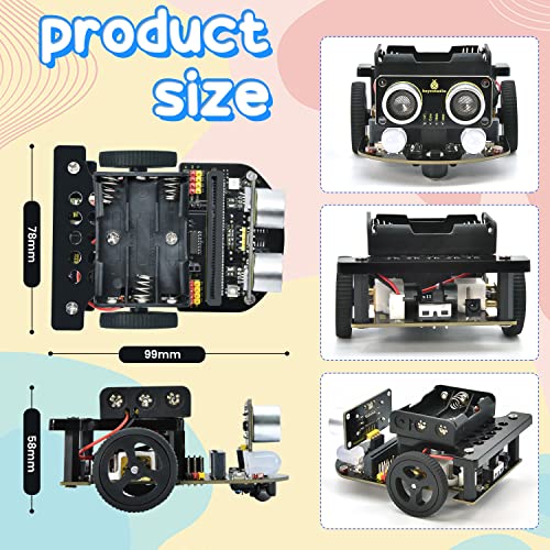 KEYESTUDIO 37 Sensors Starter Kit with Microbit V2 Robot Car