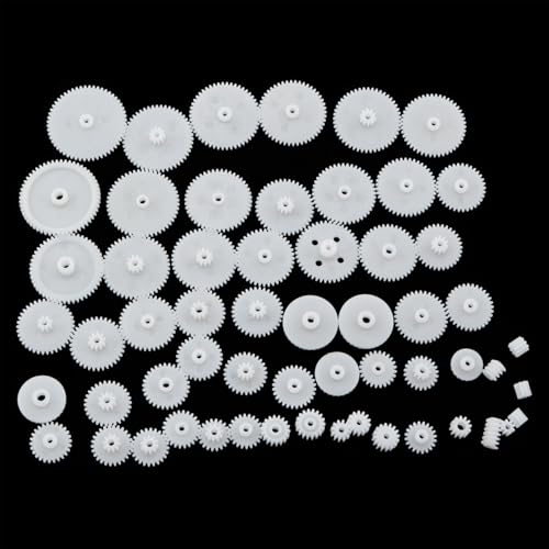 58PCS Micro Motor Gear Set Module 0.5 Plastic Gears Robotics Electronics Accessories Creative Mechanical Assembly Parts Kit for DC Motors Remote Controlled Cars DIY Handcrafted Models