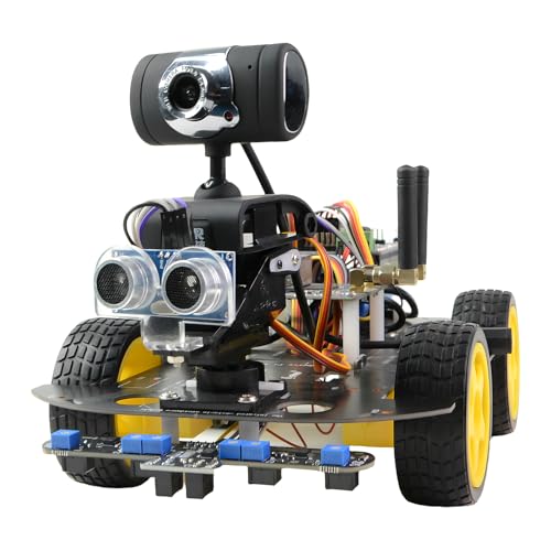 Smart Video Car Robot for Arduino, WiFi & Bluetooth RC Car with Camera, 6-Way IR & Ultrasonic Sensors, Programmable Arduino Robotics Kit for Adults STEM Education & AI Learning (UNO-6 Way IR Sensor)