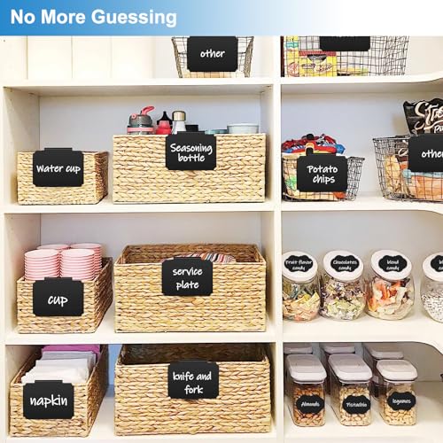 18Pcs Basket Labels for Storage Bins, Erasable Bin Basket Labels Clip On,Basket Tags for Fabric Cubes Wicker Laundry Organization