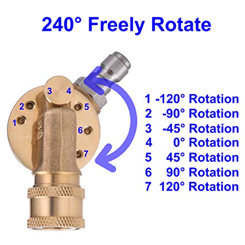 PWACCS 240° Swivel Coupler & 7 Nozzle Set for Pressure Washer, 4500 PSI
