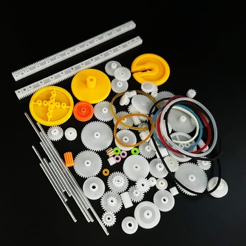82PCS Module 0.5 Plastic Gear Set Spindle Gear Single Gear Motor Gears for DC Motor RC Car Truck Robot DIY Model Toy Gear Replacement