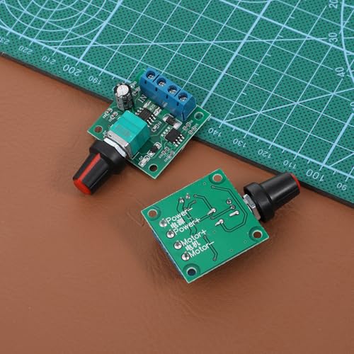 2 Pcs DC Mini Motor PWM Speed Controller, PWM Low-Voltage Motor Speed Controllers, Adjustable Driver Switch with Control Knob 1.8V 3V 5V 6V 12V 2A 1803BK 1803B