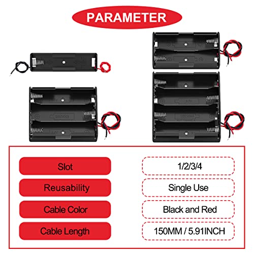 12Pack 18650 Battery Holder Bundle with Wires,3x1 18650 Battery Holder 3.7V,3x2 18650 Battery Holder 7.4V,3x3 18650 Battery Holder 11.1V,3x4 18650 Battery Holder 14.8V,with Leads,for DIY - color: B.1/2/3/4 18650 Battery Holder