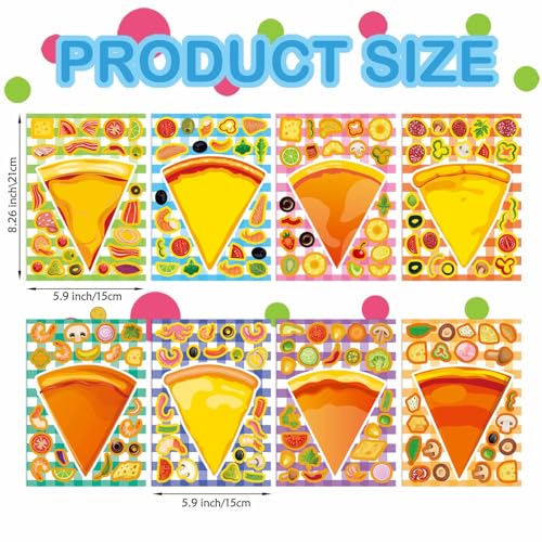 Make a Pizza Stickers for Kids, Make Your Own Stickers,Fast Food Sticker - style: Pizza