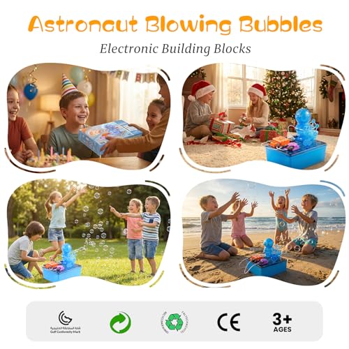 STEM Educational Toy Science Kits for Kids, Electric Bubble Machine, DIY Circuit Connections, Educational Fun Toy Gift for Children Boys Girls Ages 3 4 5 6 7 8 9 10 11 12 - color: Blue