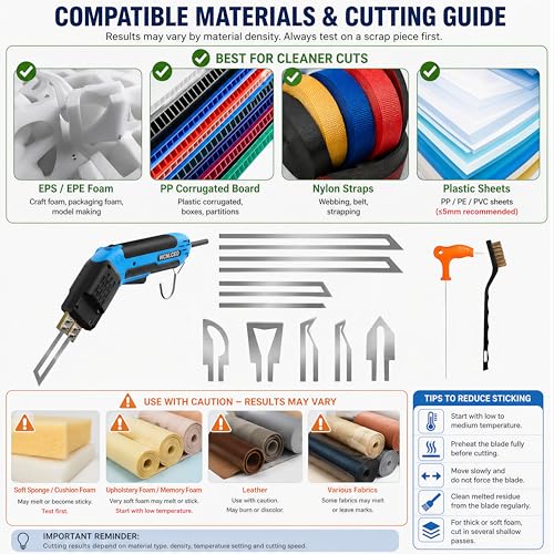 【New Model】 Foam Cutter Electric Hot Knife, Foam Cutting Tool Kit,Air Cooled 200W Styrofoam Cutting Tool Kit for Cutting Foam Board Insulation, EPP, EPS, XPS, EVA - color: B-blue Hot Knife Set