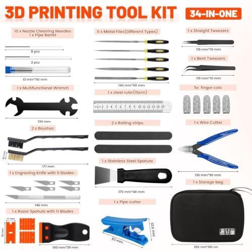 50pcs 3D Printer Accessories Tool Kit for All FDM/SLA Printers
