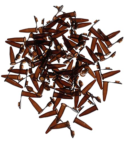 MUHWA 500 PCS Polypropylene Graduated Microcentrifuge Tubes with Snap Cap, 1.5ML Micro Test Tubes Conical Microtube Sample Vial for Laboratory (Brown) - color: Brown