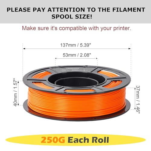 250g PLA+ Filament 1.75mm Bundle, 3D Printer Filament Bulk, Neatly Wound, Individually Vacuum Packed, 3D Printing PLA Plus Filament Set, 250g Spool, 10 Rolls - color: Plus Blue+ Red+ Silvery Gray+white+black+army Green+green+yellow+purple+orange