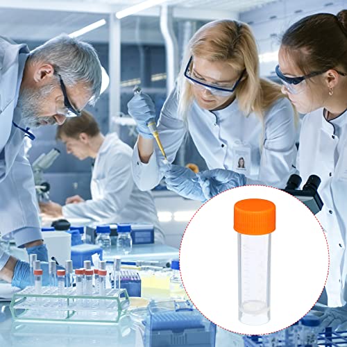 PATIKIL 5mL Plastic Test Tubes, 12 Pack Frozen Container Storage Screw Cap for Lab Laboratory Science, Clear
