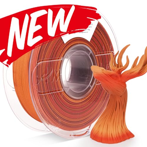 AMOLEN 3D Printing Filament Light Wooden Rainbow Color Change Printer Filament PLA 1KG Spool 1.75mm Red Cedar Maple/Chestnut/Oak/Candlelight 1KG/2.2lb Fit Most FDM and Printer Pen - color: Red Cedar