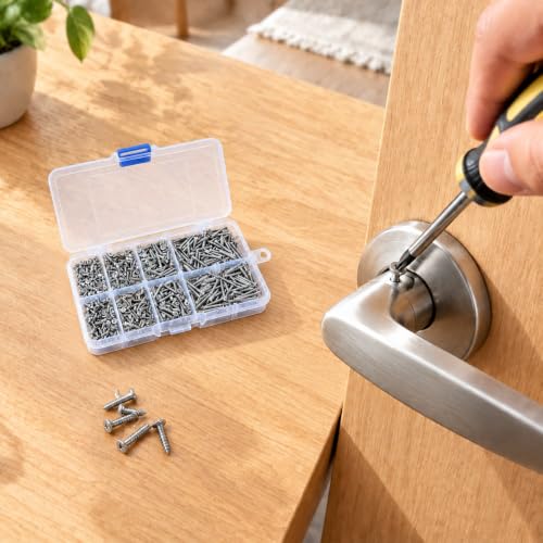 900 Pcs M2 Mini Screw Kit, Miniature Phillips Self Tapping Tiny Screws Assortment (M2x4/M2x5/M2x6/M2x8/M2x10/M2x12/M2x16/M2x20) - size: 5.51*3.74*1.18