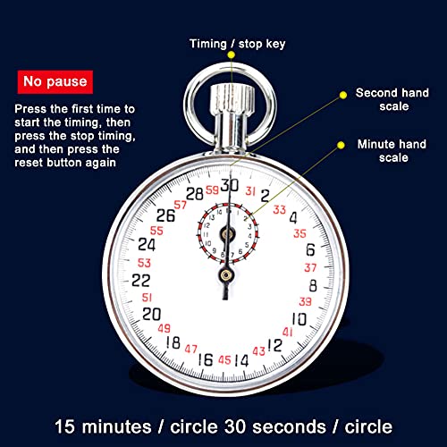 Tookie Mechanical Stop Watch, SXJ504 Handheld Sports Chronograph Alarm Mechanical Stopwatch Running Timer, for Sports Referee Running Cycling Count Timer