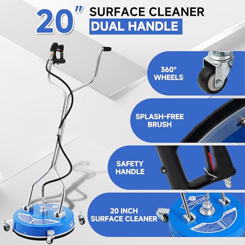 RIDGE WASHER 20’’ Pressure Washer Surface Cleaner with Dual Handle - size: 20 Inch