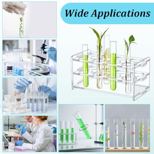 UNICRAFTALE 2 Sets 8-Hole Acrylic Test Tube Holder Rack 15x7x7cm - size: 15x7x7cm