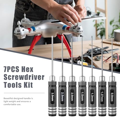 7pcs Precision RC Hex Screwdriver Set 0.9mm-3.0mm RC Tool Kit