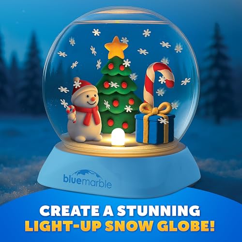 Blue Marble Light-Up Snow Globe Christmas Craft Activity Kit for Kids