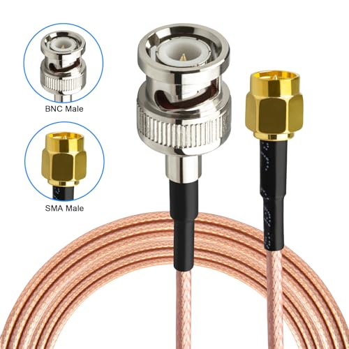 BNC Male to SMA Male Connectors 3ft RG316 Coaxial Cable Low Loss 50ohm BNC to SMA Male Adapter 1M for Antenna/Radio/WiFi/LAN Devices/External Antenna 4PCs - size: 4pcs-1M/3.28ft