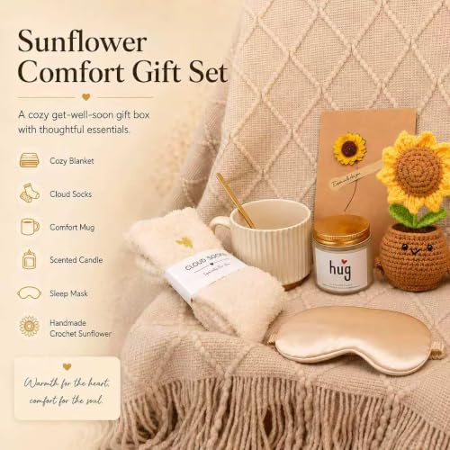 Women's Birthday Self-Care Gift Basket, Sunflower-Themed Sunshine Gift Sunshine Care Gift Set,Christmas Birthday Gift, Dedicated to Women, Mothers, Best Friends, Wives - color: Sunflower