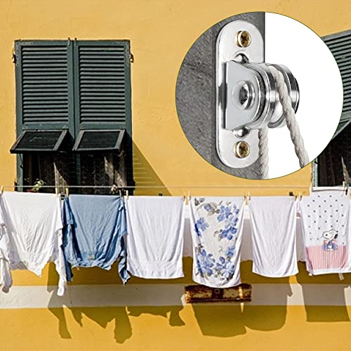 FONUNO Small Pulley Block Silent Wall Mount Pulley, 2 Pack