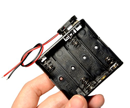 3 Pcs 4 x 1.5V (6V) AA Battery Holder Leads with 3 Pcs 9V I Type Snap Connector Plastic Housing - size: 4AA-3PC