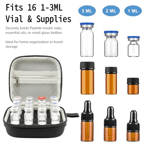 Peptide Case for Fridge Peptide Case for 1ml 3ml 5ml Vials-16 Slots - size: 3ml-16 Slots
