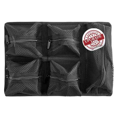 LAFENLIN 5-Pocket Lid Organizer for Pelican 1450 Case,Hook & Loop(No Screw) - color: 1450 lid organizer-Circular Mesh