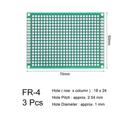 uxcell 3pcs 5x7cm Double Sided PCB Board Universal Printed Circuit Proto Board for DIY Soldering Electronic Projects Practice Test Circuit - size: 5x7cm
