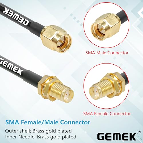 2ft SMA Cable 2PCS, SMA Male to SMA Female Bulkhead RG316 SMA Extension Coaxial for 4G LTE Router Cellular SDR USB Dongle Receiver - size: 2 ft - 2PCS