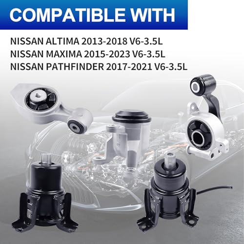 5PCS Engine Mount Set for 13-18 Altima, 15-23 Maxima, 17-21 Pathfinder - size: Altima 3.5L 13-18
