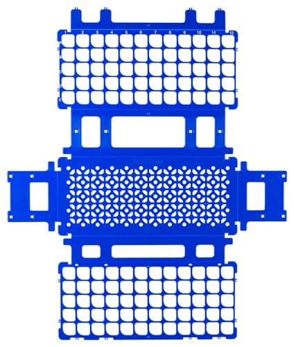 Caplugs Evergreen 240-3201-B8SI RT Series Test Tube Rack for 17 mm Tubes, 60 Places, Blue Polypropylene Co-Polymer, Lightweight, Stackable, Autoclavable, Collapsible, Submersible, Testing, Laboratory - color: Blue