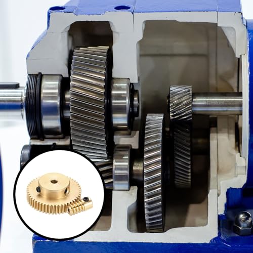 uxcell Worm Gear Set Right Rotation 50T 0.5 Module 1:50 Reduction Rate - size: Gear-3mm, Rod-2mm Bore, style: 0.5M-50T