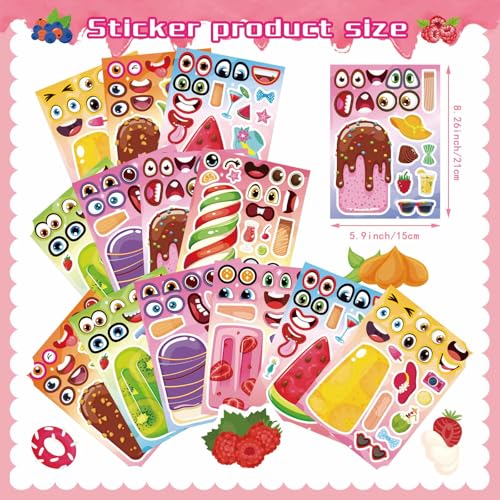 Make Your Own Ice Cream Stickers, Make a Face Sticker - style: Ice Cream