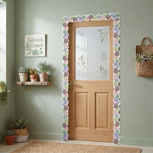 Tenceur 160ft 6 Rolls Greenery Bulletin Board Borders Decoration - style: Greenery