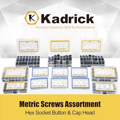 KADRICK 1830PCS M2 M3 M4 M5 Metric Screws Assortment,Hex Socket Head Cap - size: M2-M5 1830Pcs