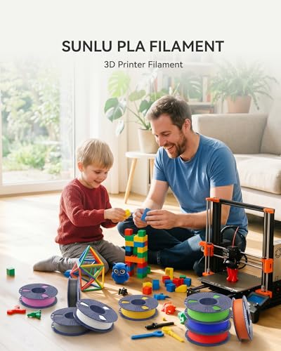 SUNLU 250g PLA Filament Bundle 1.75mm, Multicolor 3D Printer Filament - color: Black+white+grey+burly Wood+purple+blue Grey+grass Green+pure Yellow