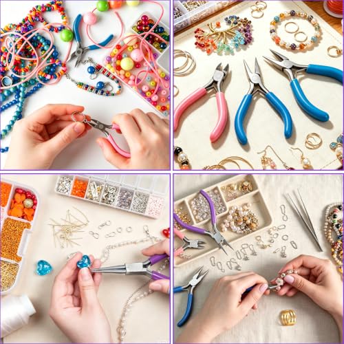 3pcs Small Jewelry pliers Professional Jewelry Making Pliers Tool Kit - color: 3pcs-ch Mix Color