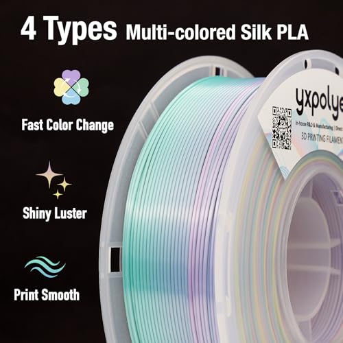 YXPOLYER Rainbow PLA Filament Silk PLA Multi Color 3D Printer Filament 1kg - color: Silk Rainbow
