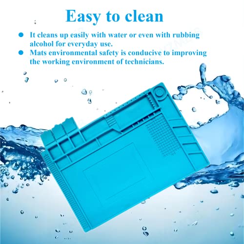 WWZMDiB Heat Resistant 932°F Silicone Magnetic Soldering Work Mat(S-160【17.8 x 11.8” / 45 x 30cm】)