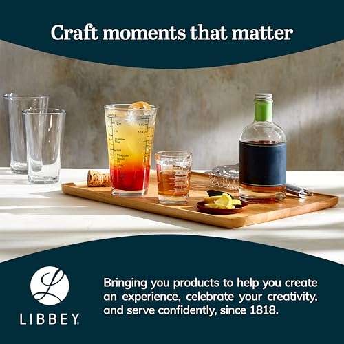 Libbey Mixology 2-Piece Measuring Glass Set, 16 oz, 4 oz Bartender Mixing Glass with Measurement Lines, Drink Measurer for Cocktails, Beer, and More - color: Measuring Set 2