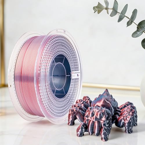 AMOLEN Silk 4 Colors in 1 3D Printer Filament, Blue/Red/White/Black, 1KG - color: Blaze-blue Red White Black