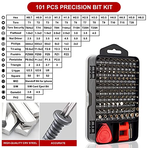 STREBITO Small Precision Screwdriver Set 124-Piece Electronics Tool Kit - color: Red