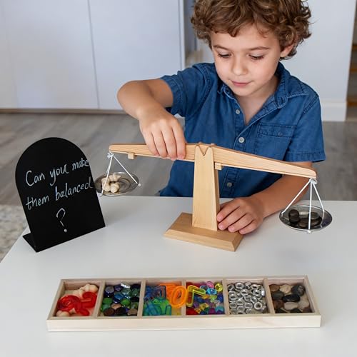 Balance Teaching Scale and Loose Parts, Teacher Supplies, Classroom Must Haves,Preschool Activities, Back to School, Math Manipulative, Teaching Supplies, Toddler Science