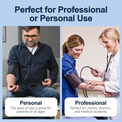 Lumiscope Professional Blood Pressure Kit - Stethoscope, Manual BP Cuff, Sphygmomanometer - Pink - color: Pink