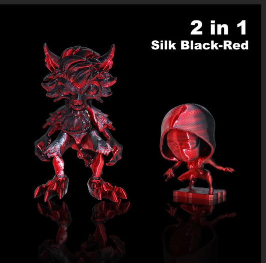 LOVOON PLA Filament 1.75mm Silk Dualcolors Red Black, Shiny Coextrusion PLA Filament, Color Change by Angle 3D Printing Filament, Silk Red Black, 1KG(2.2lb)/Spool - color: 2colors Silk Black/Red, size: 1 kg